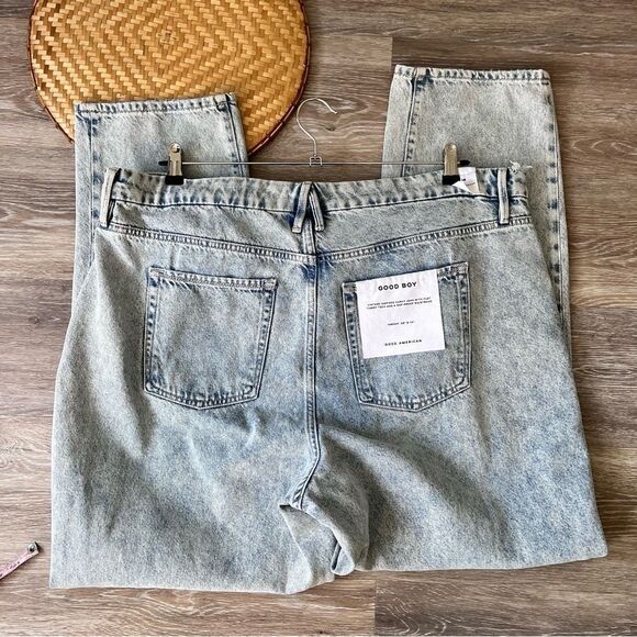 Nwt good American good boy jeans high rise button fly straight leg plus size 18 - Picture 7 of 9